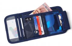 Klappbörse Satch Wallet Funky Friday dunkelblau pink Dreiecke