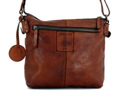 Leder Schultertasche im Used Look Harbour2nd Isalie Camelbraun