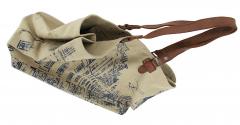 Henkeltasche Großformat beige grün Harbour2nd Goldbek Canvas green Leder