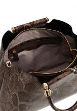 Handtasche mit Schlangenoptik braun L.Credi Henna Schuppen