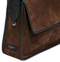 kleine Überschlagtasche Gianni Chiarini Janet Cioccolato Velourleder