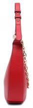 elegante Hobo Tasche L.Credi Munich Hilde Kettenglieder Rot Mohn