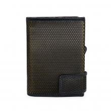 Kartencontainer RFID-Schutz SecWal Leder Aluminium Kartenetui schwarz gelb