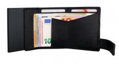 Kartencontainer RFID-Schutz SecWal Leder Aluminium Kartenetui schwarz gelb