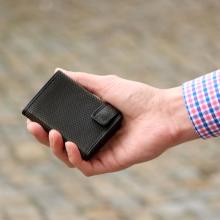 Kartenetui SecWal Geldbeutel RFID Schutz Leder schwarz gelb