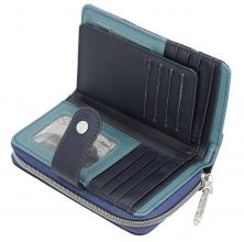 Portemonnaie blau Steppnähte Anekke Iceland Natur Edition