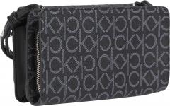 Microtasche Calvin Klein Mono Mix Flap Wallet Monogram Print Black