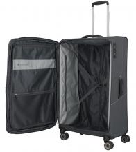 erweiterbarer Reisekoffer grau 4-Rad-Trolley Travelite 77cm Skaii L 77cm