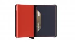 Secrid Matte Nightblue & Orange RFID Schutz Kartenetui Slimwallet Leder blau orange