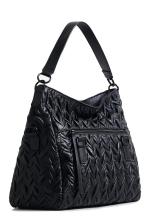 schwarz Kurzgrifftasche Stickerei Knitterlook Desigual Azalea Loverty