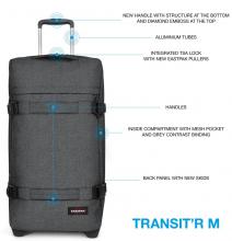 Reisetaschen Trolley Eastpak Transitr M Black Denim anthrazitfarben meliert