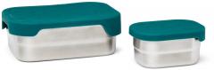 Jausenbox aus Edelstahl Silikondeckel petrol Monster ergobag
