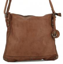 Schultertasche Damen Susi Soft Weaving Harbour2nd Flechteinsatz Cognac