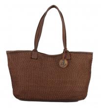 Shoppertasche Grace Mustard Harbour 2nd geflochten Caramel Camelbraun Leder