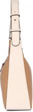 zweifärbige Damen Schultertasche L.Credi Munich Ilma Hobobag Nature Camelbraun Beige