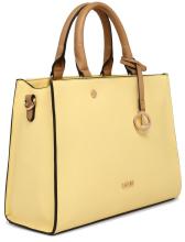 Kurzgrifftasche L.Credi Irene Amarillo Markenanhänger Zitronengelb Pastell
