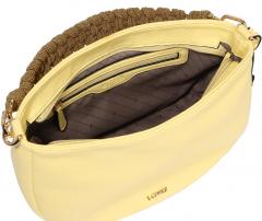 Flechtriemen Beuteltasche L.Credi Munich Irina Amarillo Zitronengelb Pastell Logoanhänger