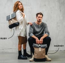 Flap Backpack Harvey Johnny Urban Sleek Style wasserabweisend Rose