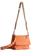 Schultertasche Desigual Copenhague Half Logo Salmon Lachsorange Kordel