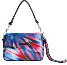 bunte Schultertasche Phuket Mini Desigual Blue Stickapplikation