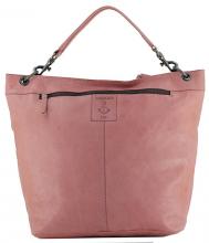 Leder Beuteltasche Harbour2nd New Lines Valdis Flamingo Rosa