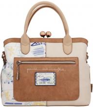 Sunrise Anekke Kurzgrifftasche Kiss Lock Verschluss Bunt beige