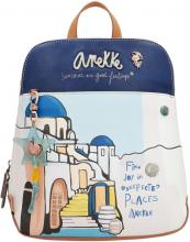 City-Rucksack Anekke Sunrise Skyline Mediterranes Flair Santorin Blau bunt