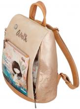 Metallicfarbener Mädchen Daypack Anekke Mediterranean Bronze Glanz Stickerei Meeresgrund