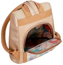 Metallicfarbener Mädchen Daypack Anekke Mediterranean Bronze Glanz Stickerei Meeresgrund