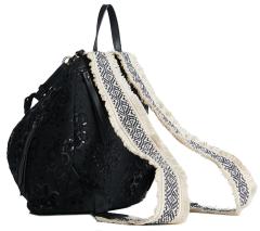 Desigual Calado Viana Crudo Damenrucksack mit Pailletten Lochstickerei offwhite