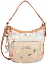 Hobobag Anekke Slow Life Beige Metallicfarbe Buntes Design Metallcharme