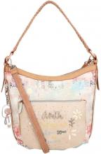 Hobobag Anekke Slow Life Beige Metallicfarbe Buntes Design Metallcharme