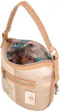 Hobobag Anekke Slow Life Beige Metallicfarbe Buntes Design Metallcharme