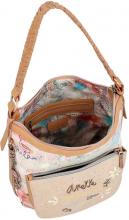 Hobobag Anekke Slow Life Beige Metallicfarbe Buntes Design Metallcharme