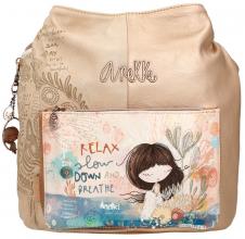 Taschenrucksack Anekke Mediterranean Beige Glanzoptik Print Metallcharme Hobo