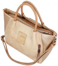 Anekke Tragetasche Mediterranean Beige Metallic gerafft abgesetzte Kanten