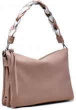 schlanke Damenledertasche Caleidos Altrosa Ant Pink Metallicfarbe Henkeltausch