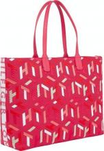 Tommy Hilfiger Iconic Tote Mono Business Shopper auffällige Stickerei Pink