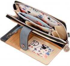 Brieftasche Damen Fun and Music Anekke Bunt Beige Stickereien roter Kussmund