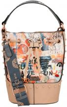 Seesack Tasche Fancy Anekke Bunt mit Nietendekor Beige