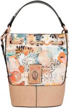 Seesack Tasche Fancy Anekke Bunt mit Nietendekor Beige