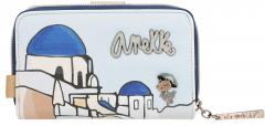 Geldbörse Urlaubsfeeling Anekke Sunrise Mediterranean Blaue Dächer Greece Kartenetui abnehmbar