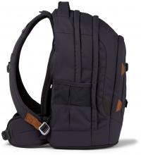 Jugendrucksack Satch Pack Nordic Grey dunkelgrau Lederapplikationen nachhaltig