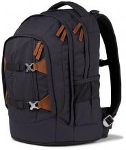 Jugendrucksack Satch Pack Nordic Grey dunkelgrau Lederapplikationen nachhaltig