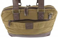 Taro Collegetasche Harbour2nd Leder Canvas Kombi Ash Black Trolley