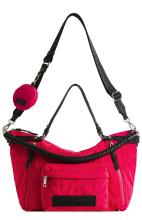 Kurzgrifftasche Desigual Prisma Libia Fucsia pink rot Statement bestickt