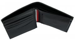 Tommy Hilfiger Business Lederbörse Herrn mit Saffiano Finish CC Flap and Coin Black