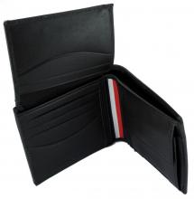 Tommy Hilfiger Business Lederbörse Herrn mit Saffiano Finish CC Flap and Coin Black