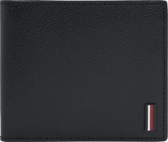 Tommy Hilfiger Business Lederbörse Herrn mit Saffiano Finish CC Flap and Coin Black