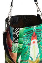 weiche Knautschtasche Blätterprint Grün Desigual Virtual Pink Musgo Butan